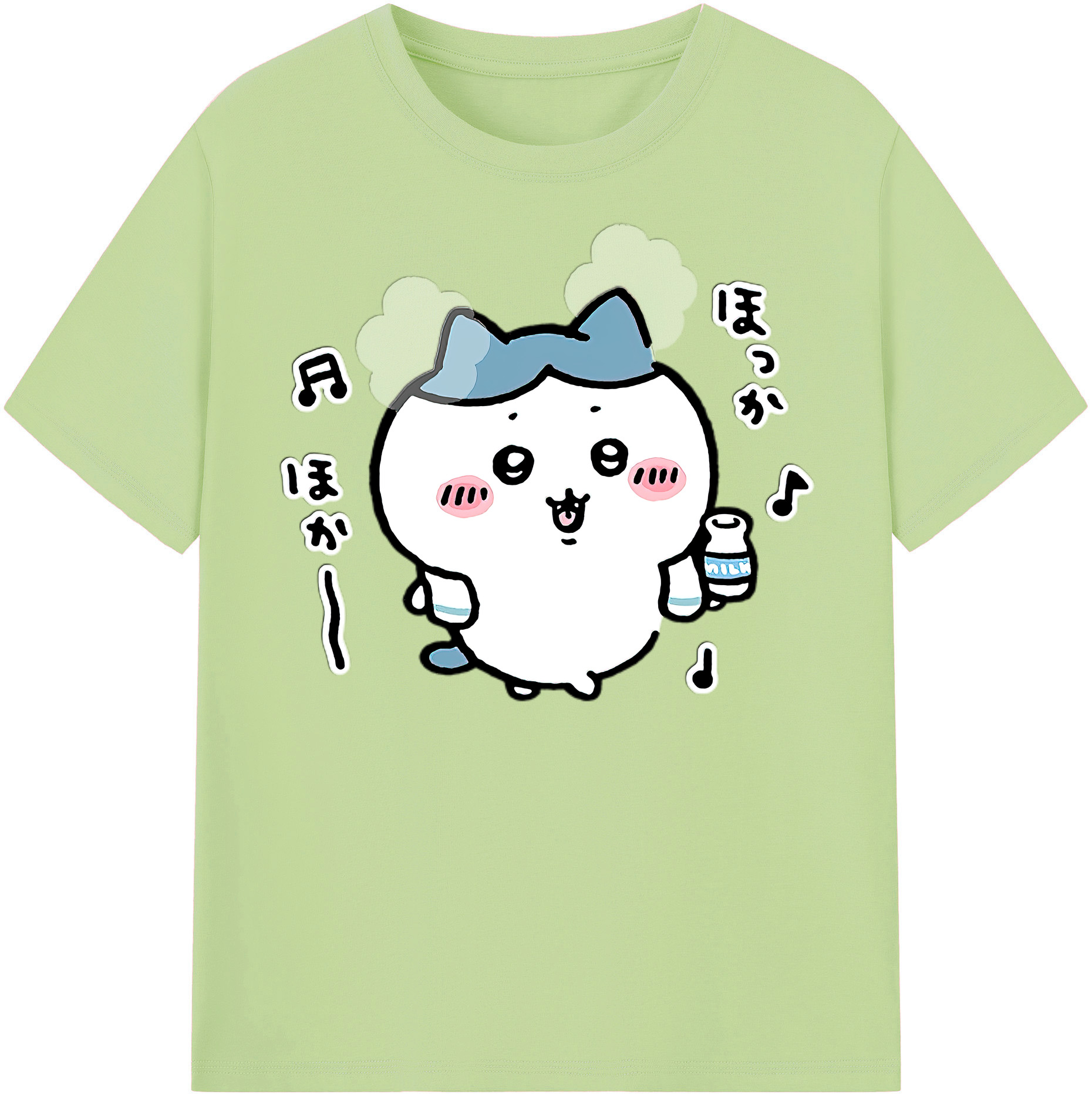 （画像用） ちいかわ ハチワレ Chii-kawa hachiware 綿100％半袖Tシャツ（フロントプリント）